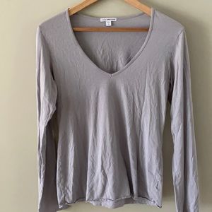 James Perse lightweight gray long sleeve tee.